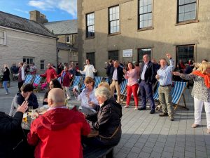 Crowds enjoying the music