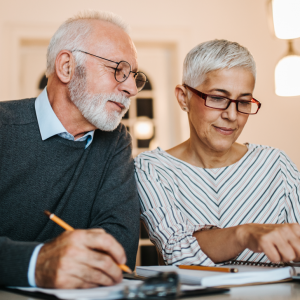 couple look at finances